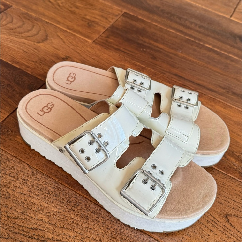 UGG Cammie Patent Leather Platform Sandals size 8